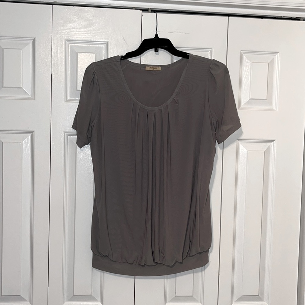 Grey gathered blouse